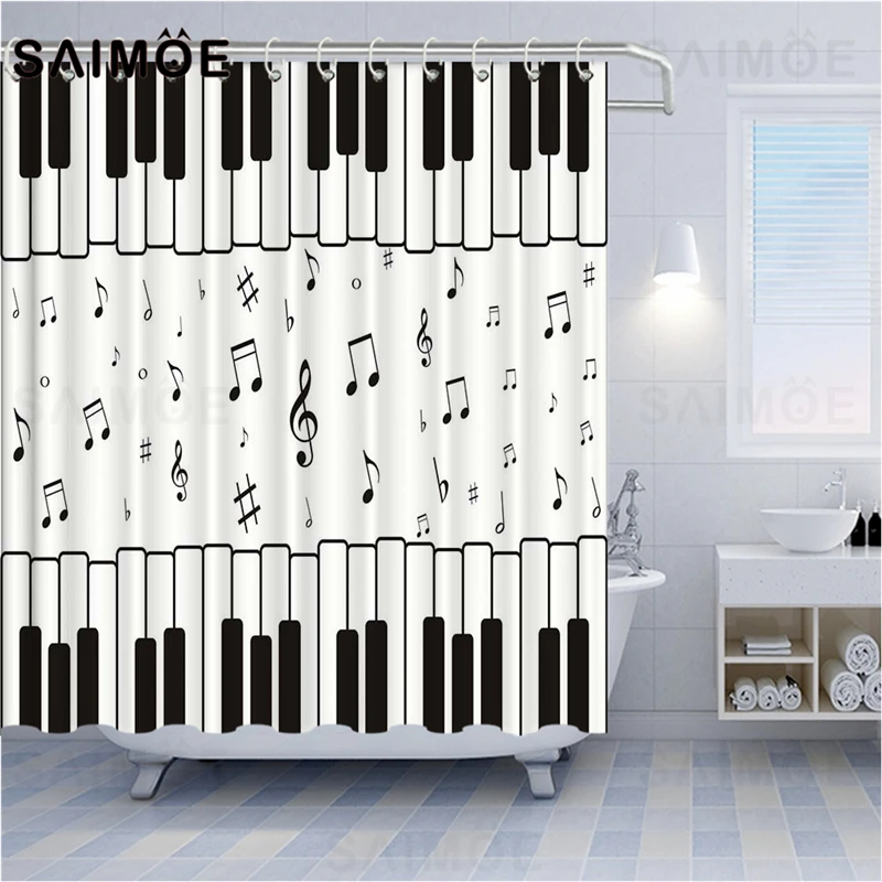 SAIMOE клавиша для фортепиано занавеска душа водонепроницаемая любителей музыки