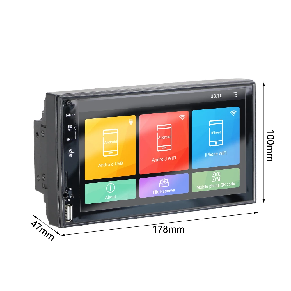 Podofo 2 din 7 ''Android автомобильный радиоприемник GPS WIFI мультимедийный проигрыватель