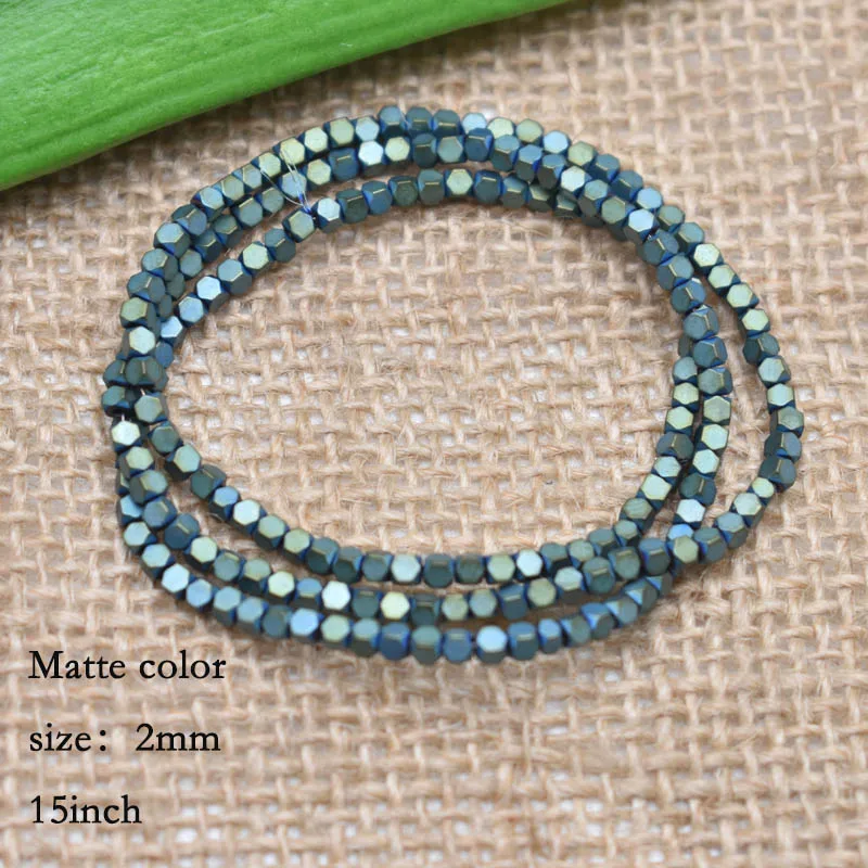 34-2mm matte 1,5 мм Цветные Квадратные бусины 274 шт Бусины из натурального камня гематит свободные Квадратные бусины для самостоятельного изготовления ювелирных изделий подарочные серьги - Цвет: 34-2mm matte