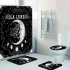 Стильная занавеска для душа с изображением Луны и Таро Луны, забавная занавеска для ванной, коврик с изображением Луны в мексиканском стиле, коврик для туалета