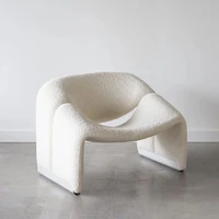 nordic luxury living room single plush sofa chair simple leisure lamb cashmere hotel office sofa chair m shaped balcony sofa