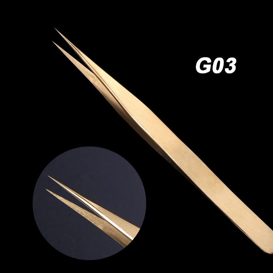 3pcs Professional Golden Tweezers Eyelash Curler Lashes Extension Nail Sticker Rhinestone Picker Makeup Tools Accessories LA774 | Красота и