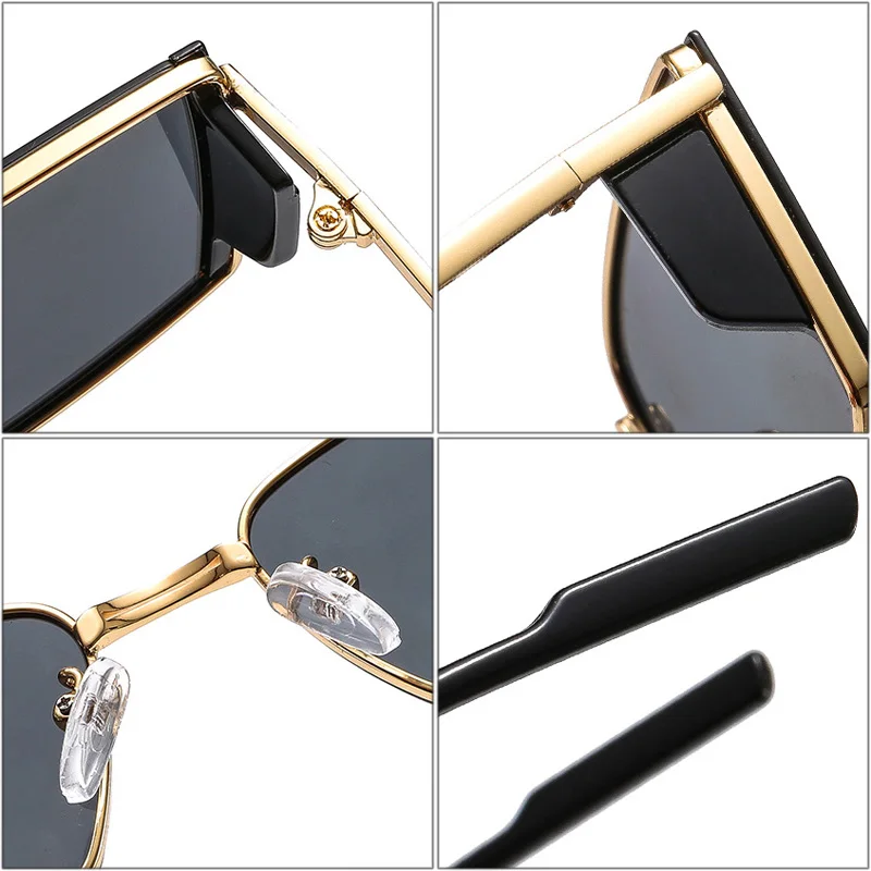 Популярные Модные прямоугольные цветные солнцезащитные очки Ins женские ретро