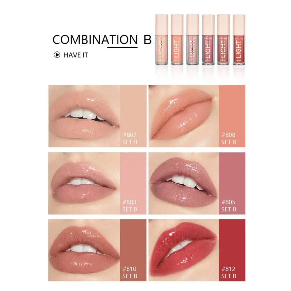 Жидкий матовый Блестящий Блеск для губ 3 мл x 6 стойкий бархатный красный тинт