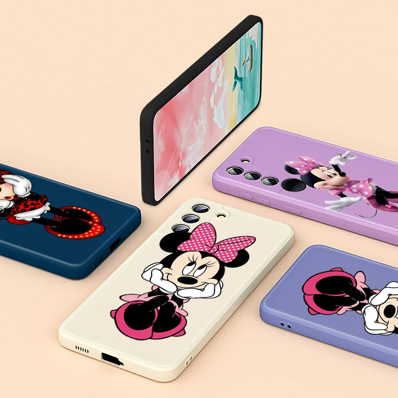 

Cartoon Minnie Mouse For Samsung Note 20 10 S21 S20 FE S10 Ultra Plus Lite Pro 5G Phone Case Liquid Silicone Soft Cover