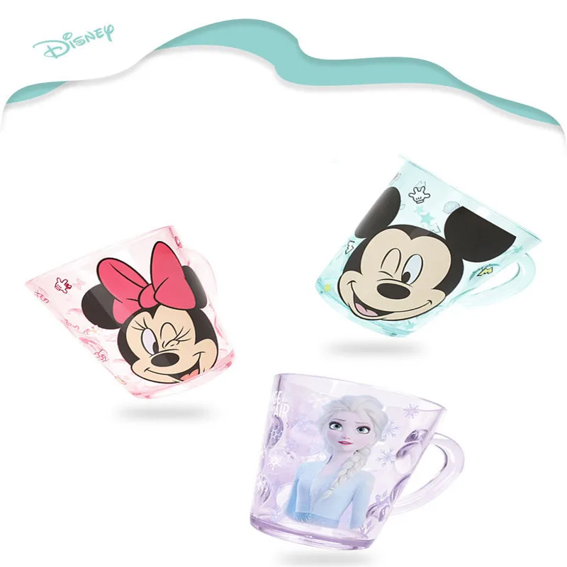 

Disney Mickey Children's Kids Drinking Water Drop-Proof Household Cartoon Milk Cup Baby Handle Crystal Cup