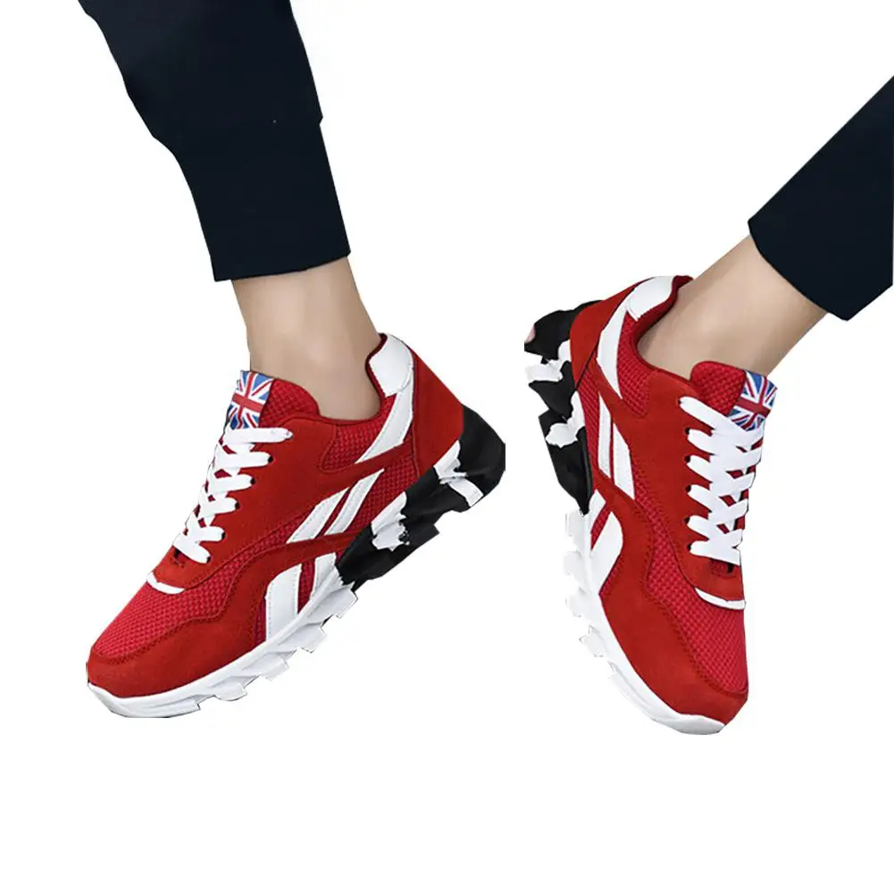 Мужские кроссовки с сетчатой поверхностью и шнуровкой для бега прогулочная