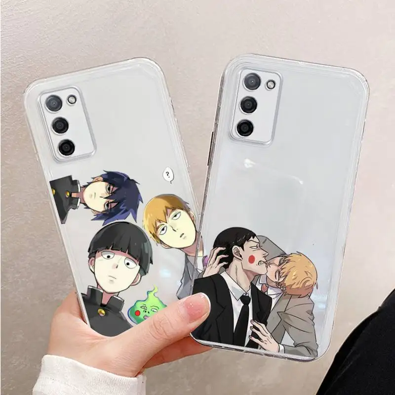 

Mob Psycho 100 japanese anime Phone Case For Xiaomi Mi 11 Ultra Lite 10 Redmi Note 9 8 7 9a K30S K40 Pro Transparent Coque