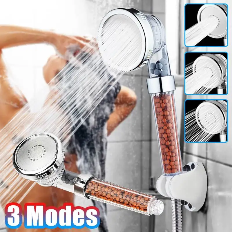 

NEW Bathroom 3-Function SPA shower head with Filter high Pressure Anion Filter Bath Head Water Saving Shower