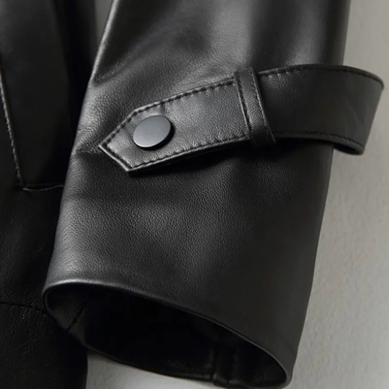 

Long Classic Women Belted Jacket Office Ladies Slim Fit Natural Sheepskin Trench Coat Outwear Softshell Genuine Leather Jacket