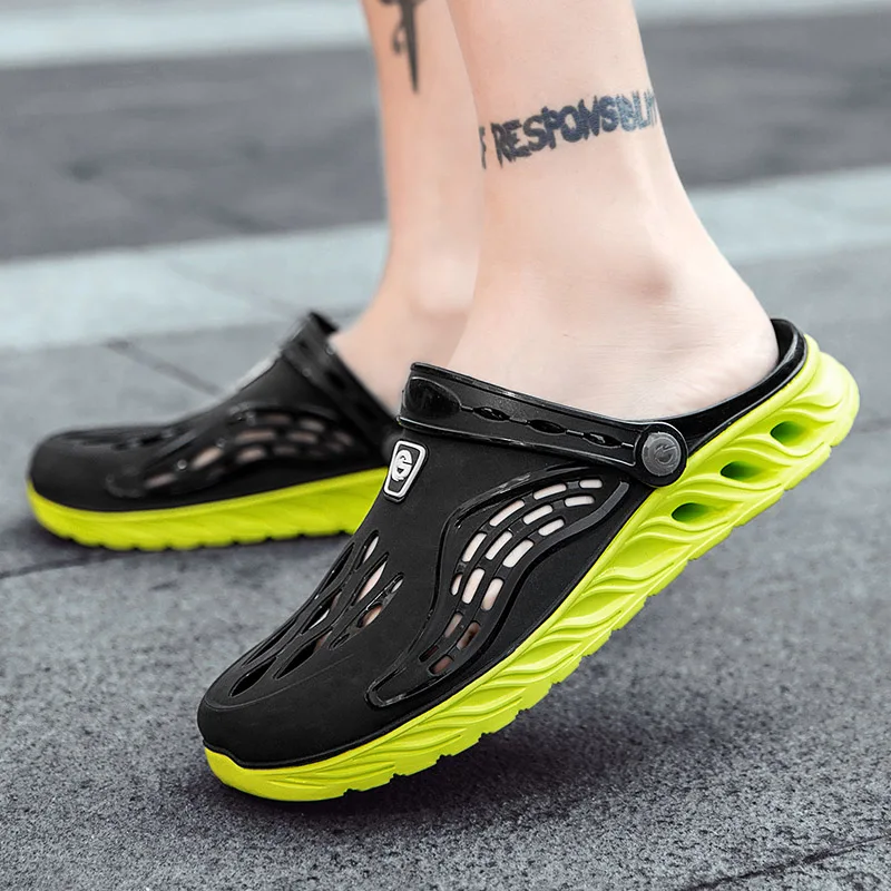 

Gladiator Sandals Jelly Slippers For Men 2021 Men's Beach Slip-On Shoes Shoe Sandels Summer Man Clappers Flat Flip Flops Brand