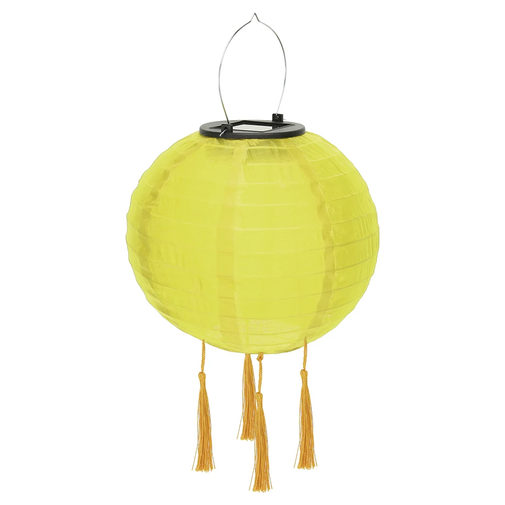 

10inch Solar Lantern LED Waterproof Ball Light Tassel Solid Color Lighting Tools Outdoor Decorative Walkway Landscape