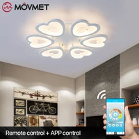 modern led chandelier for living room home bedroom whiteblack lamps fixture with remote dimmable deckenlampe lampara techo