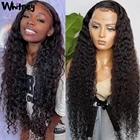 Парик из человеческих волос с глубокой волной, на сетке спереди, индийские волосы, водные вьющиеся человеческие волосы, парики на сетке для женщин, женский парик на сетке