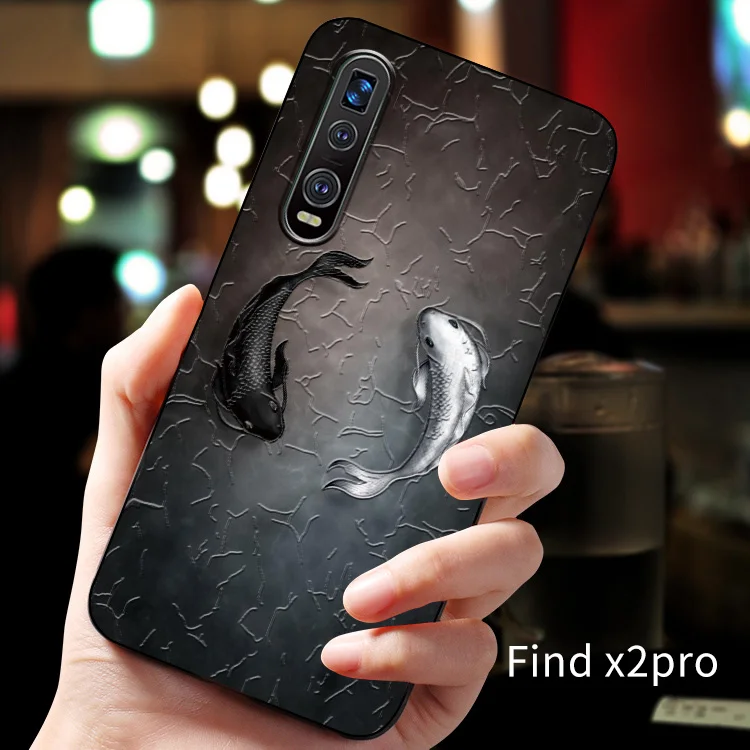Рельефный винтажный Чехол oppo findx2 в Восточном китайском и японском стиле чехол