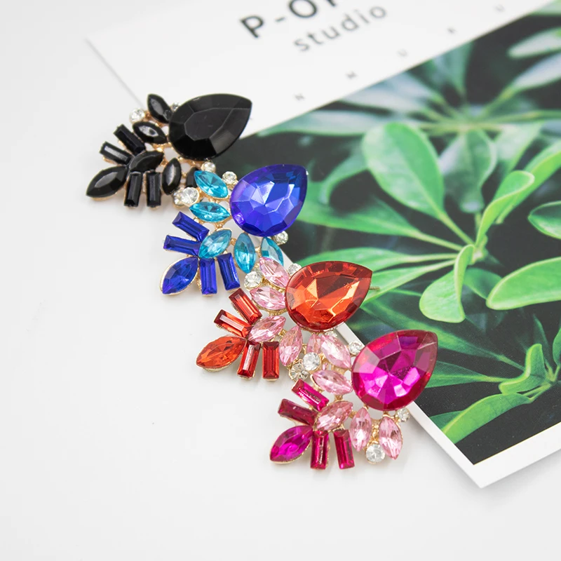 Серьги ювелирные модные стильные синие/черные/розовые серьги ручной работы