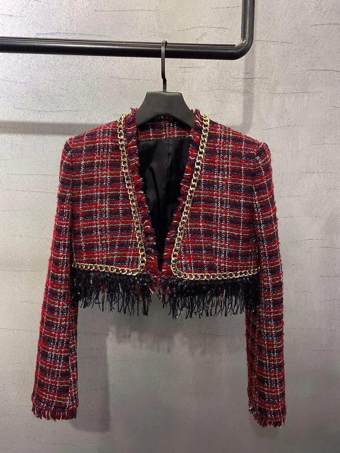 

fashion 2021 winner women tweed jacket coat female tassel chains coat ddxgz2