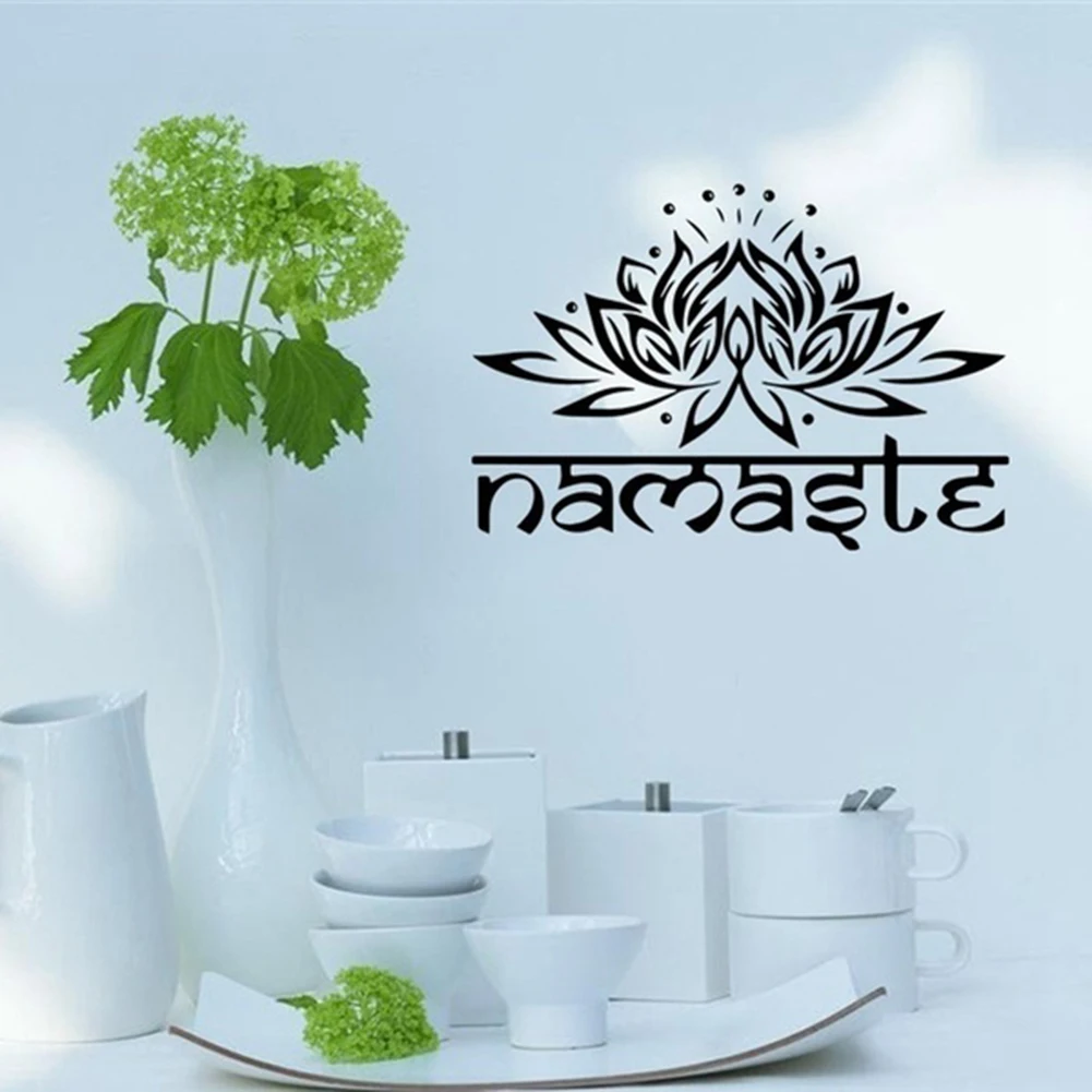 new fashion Indian Religion Namaste Lotus Living Room Bedroom Wallpapers Decals Home Decors Indian& Lotus Design stickers