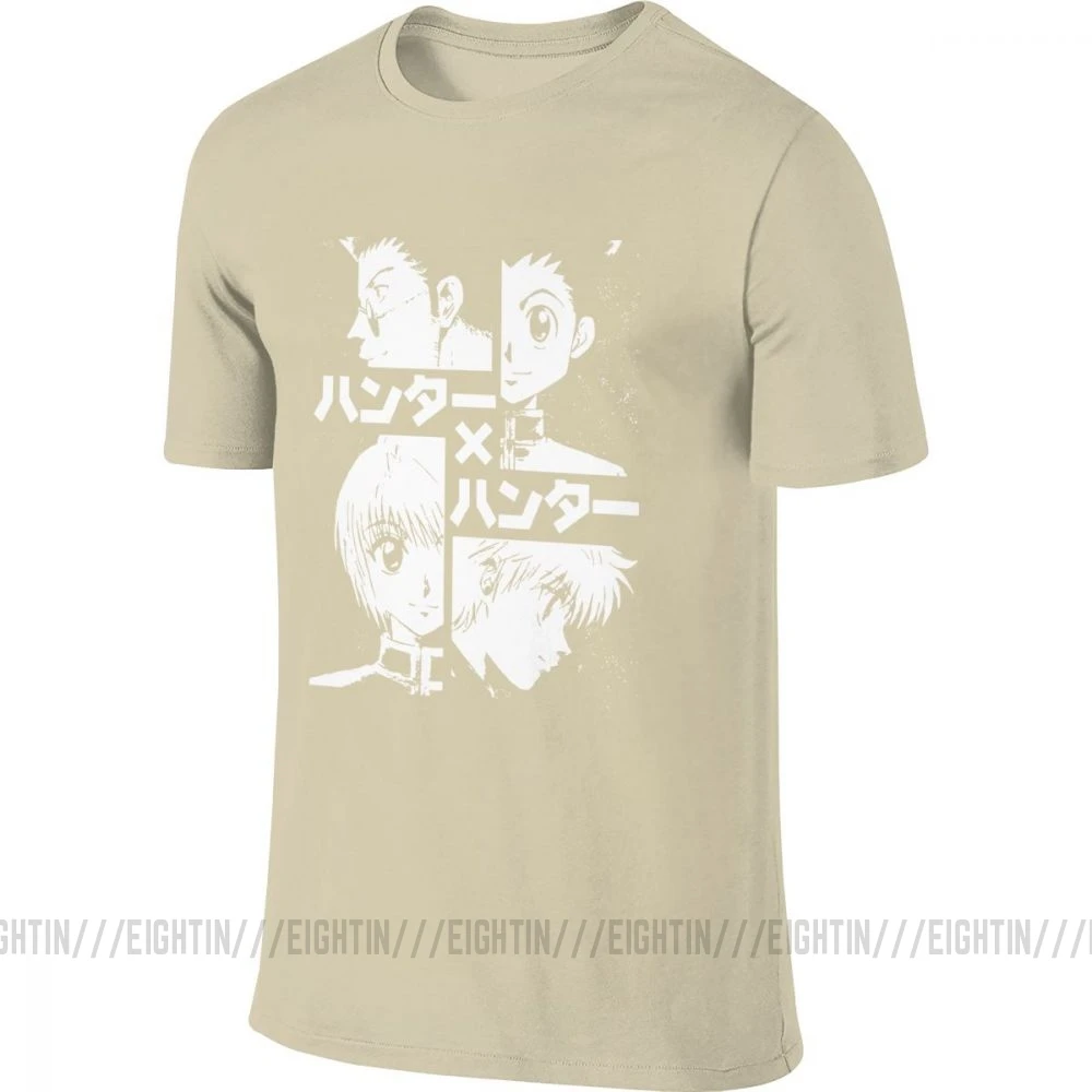 Hisoka Hunter X Hunter, Мужская футболка, хлопок, круглый вырез, Killua Hxh, аниме, спереди, сзади, две стороны, футболка, короткий рукав - Цвет: Хаки