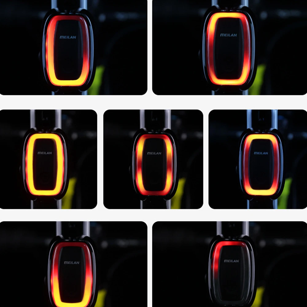 Meilan Водонепроницаемый велосипеда интеллигентая (ый) тормозной фонарь X6 сенсор 8