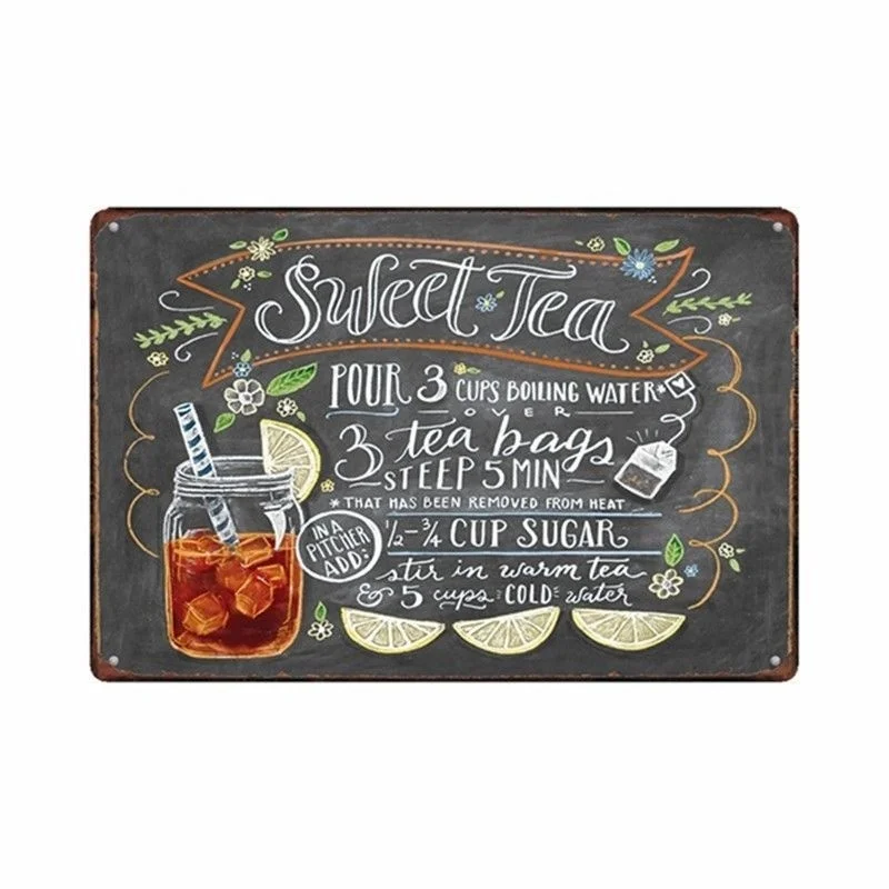 

Metal Tin Sign sweet tea recipe Decor Bar Pub Home Vintage Retro Poster(Visit Our Store, More Products!!!)