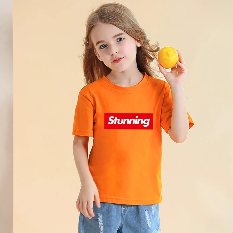

STUNNING Letter Print T-Shirt Summer Short Sleeve Boys And Girls Casual Harajuku Cotton Tops Kids Funny T Shirt Children Clothes