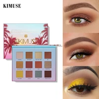 kimuse 12 colors sunset eye shadow palette shimmer matte waterproof long lasting loose powder the shadows natural eye makeup