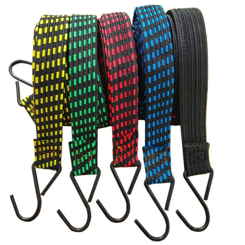 

2M Elasticity Strap Binding Cargo Rope for Car Motorcycle Bike with Metal Buckle Tow Rope Ratchet Belt for Luggage Bag
