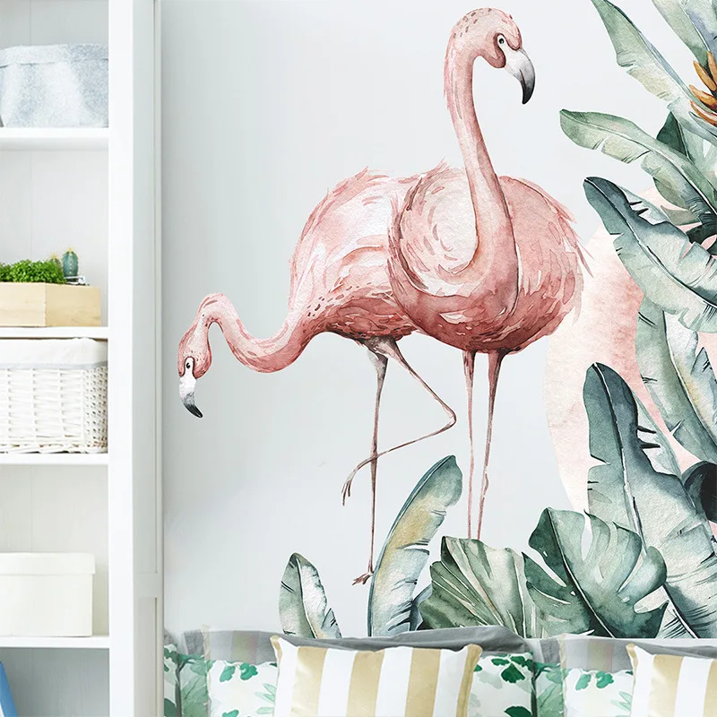 Тропическая роспись черепаха лист Фламинго домашнее украшение Настенная