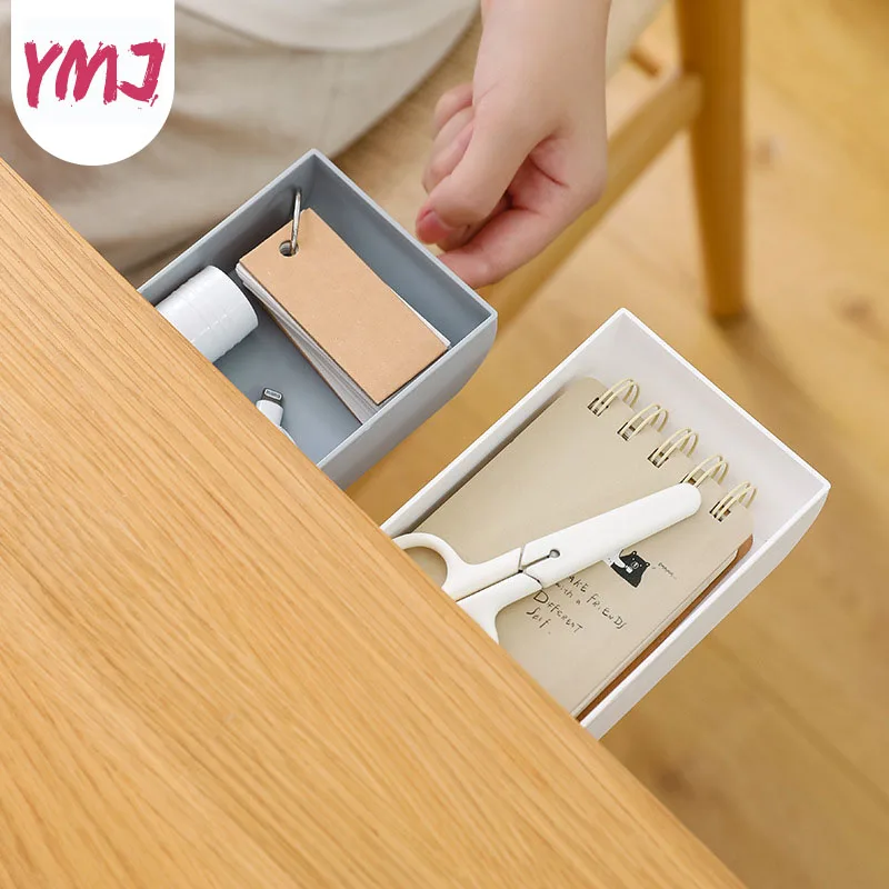 

Creative Drawer Storage Box Paste Type Kitchen Gadgets Organizer Under the Table Storage Rack Storage Tableware Desk Pen Holder