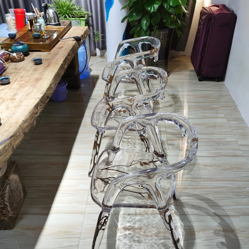 

TT Customized Modern Light Luxury Transparent Resin Chair Sculpture Hotel Sales Office Landing Home Living Room Decoration