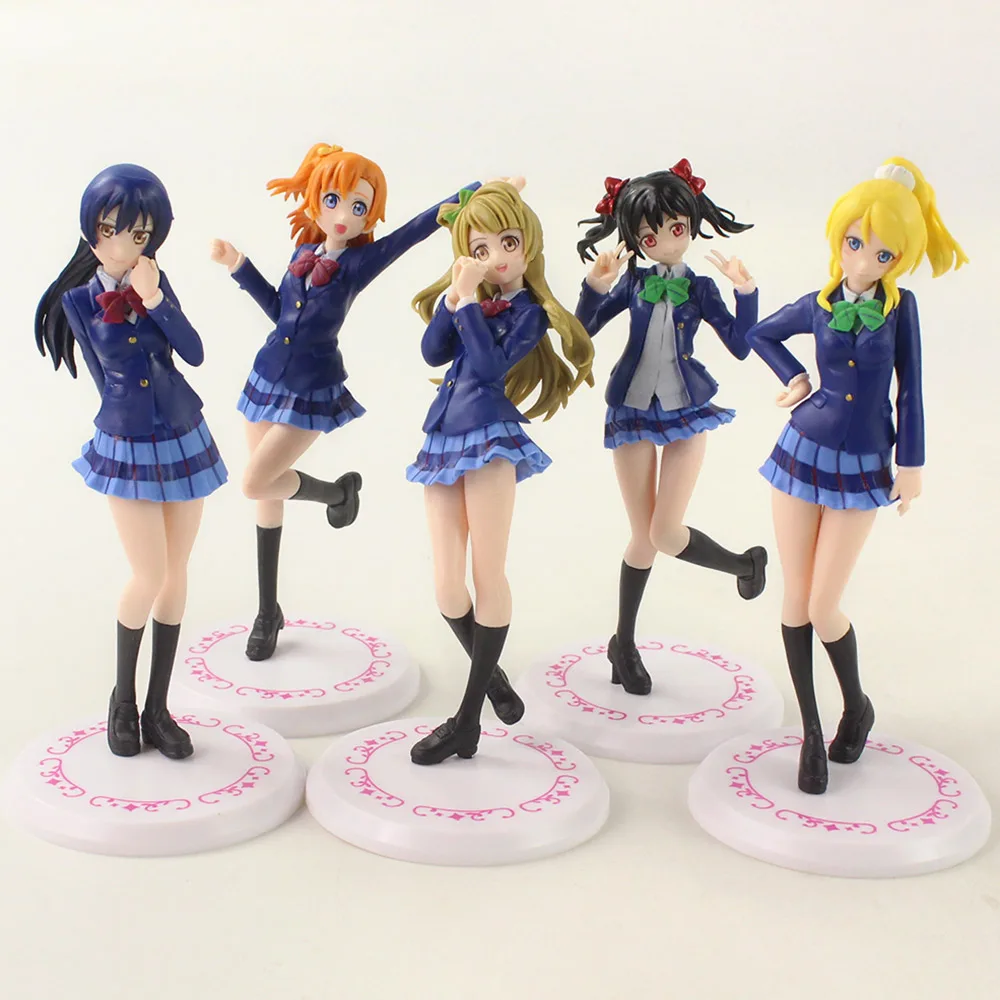 

5pcs/set 17cm K-ON Yui Hirasawa Akiyama Ritsu Kotobuki Tsumugi Mio Tainaka PVC Action Figure Collectible Model Toys Dolls