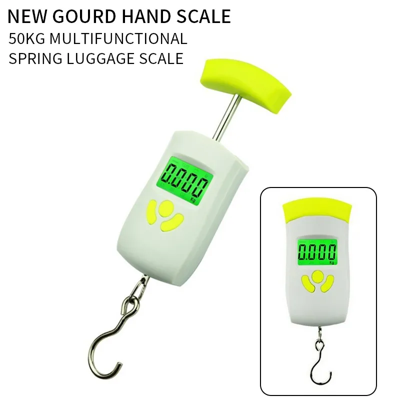 

50kg/10g Portable Luggage Scale Multifunctional Electronic Spring Luggage Scale Hook Scale Hanging Scale 1Pcs
