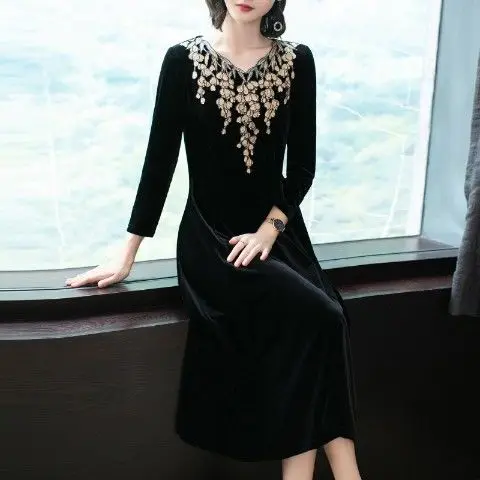 

L Pleuche Dress Women's Autumn Clothing 2020 Skirt Woman Dresses Vestido De Mujer Femme Robe