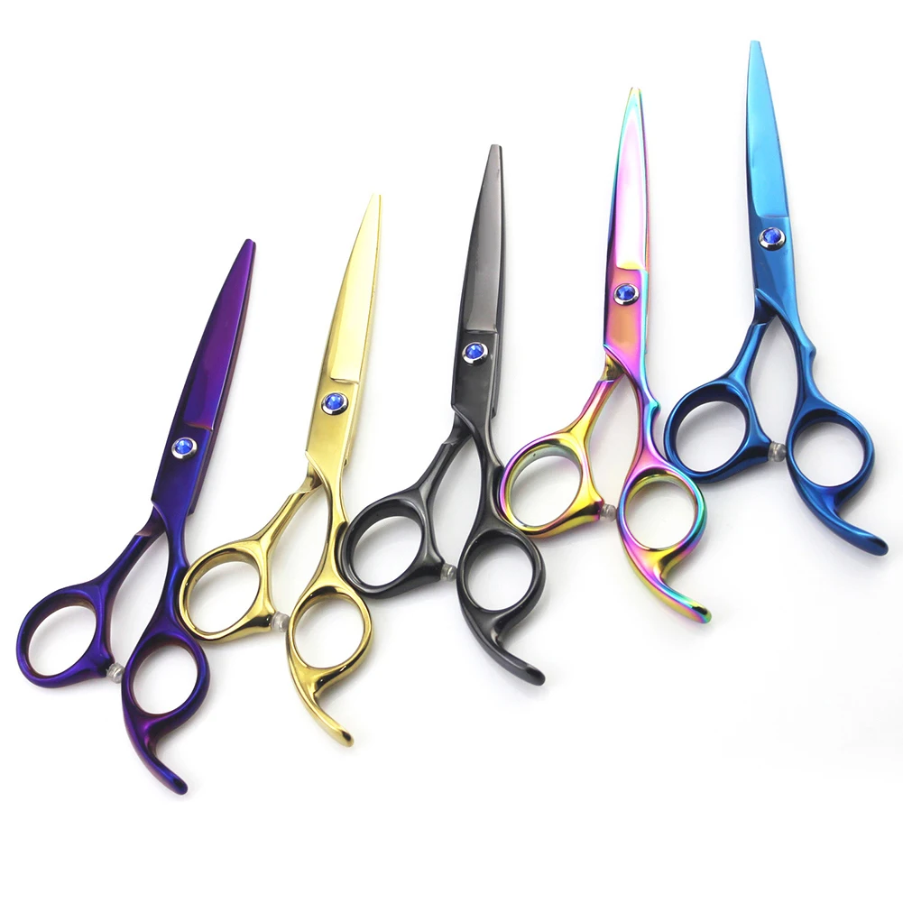 Многоцветные Профессиональные Парикмахерские ножницы для волос обычная тонкая