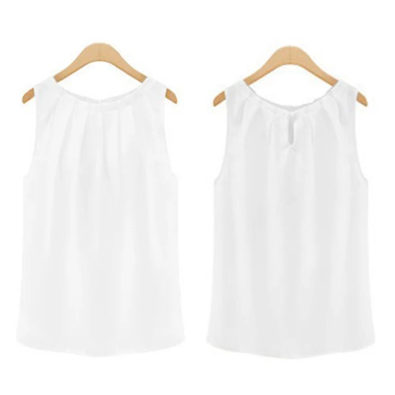 Универсальная шифоновая женская летняя блузка черного и белого цвета без