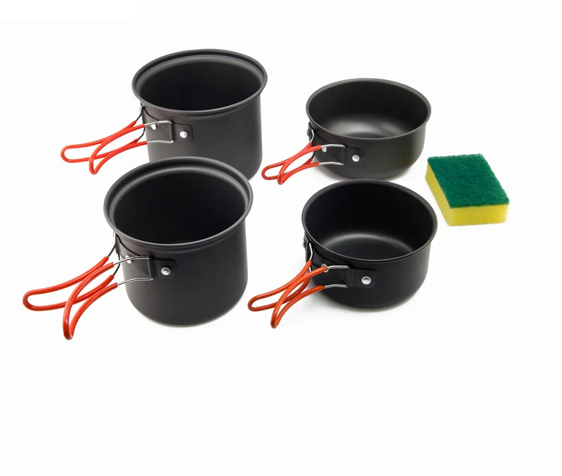

Антипригарные кастрюли, сковородки, портативный набор для кемпинга, пешего туризма, приготовления пищи, посуда для путешествий, посуда