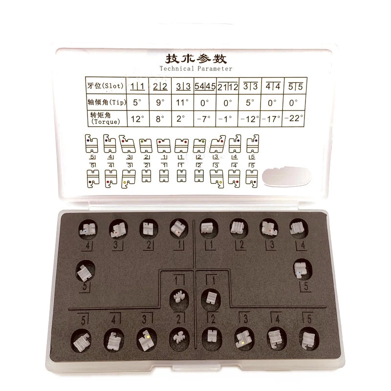 1 упаковка стоматологических ортодонтических скоб Roth .022 керамические скобы 345