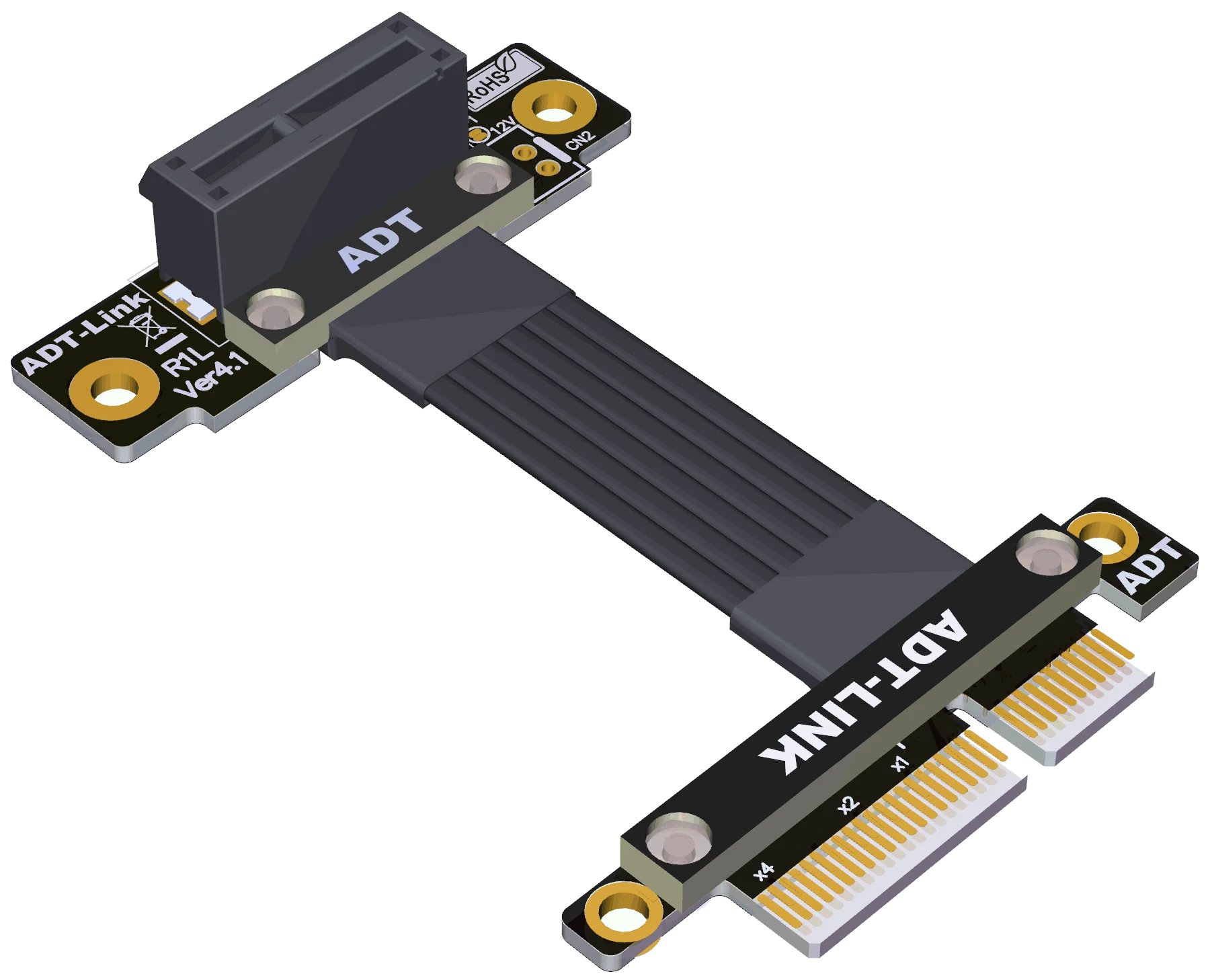 Кабель-удлинитель ADT-Link PCIe 4 0 X4 на X1 поддержка сетевой карты жесткого диска