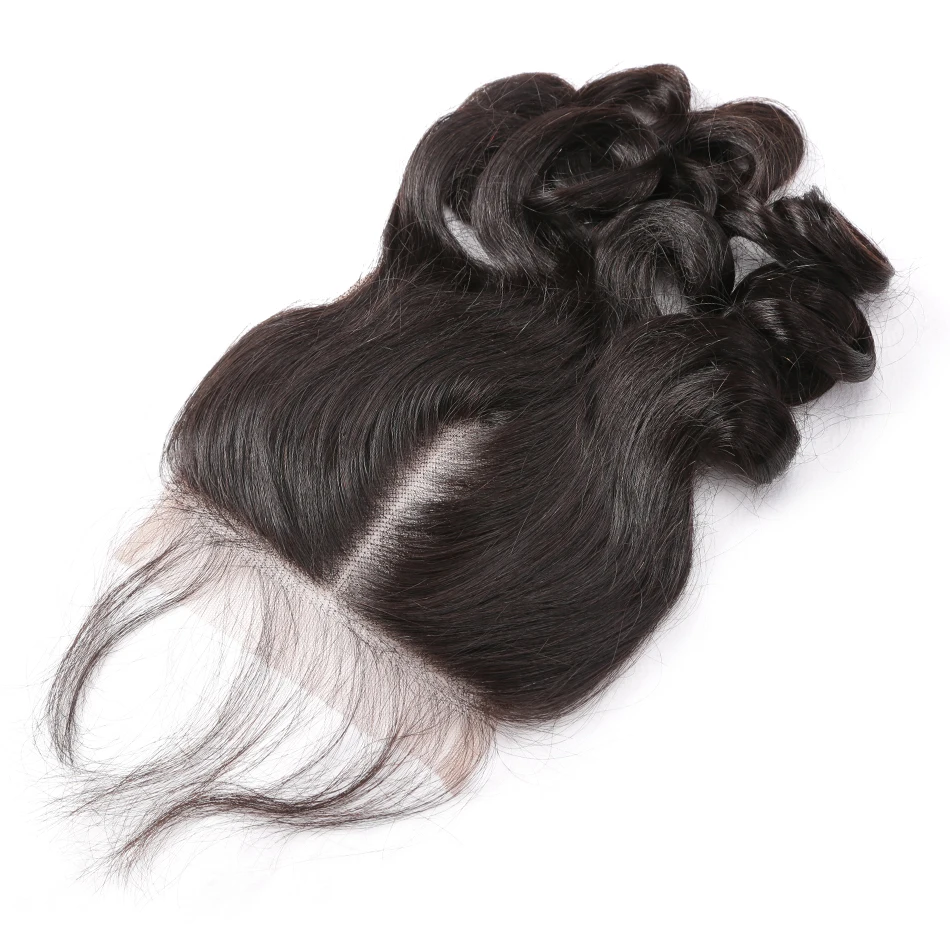 8 30 дюймов Свободная Волна пряди с закрытием бразильские волосы Remy 100%