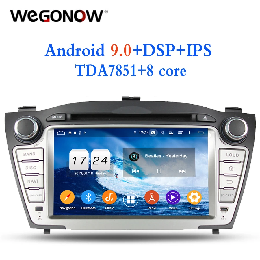 Автомобильный DVD плеер TDA7851 2DIN Android 9 0 для Hyundai TUCSON IX35 2009 2012 8 ядер 4 Гб ОЗУ 32 ПЗУ GPS