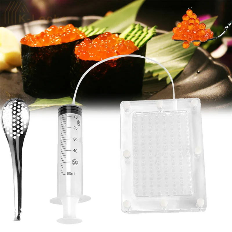 

96 Holes Kitchen Molecular Cuisine Caviar Maker With Tube Spoon Caviar Builder Dispenser Filter Tool Molecular Gastronomy Kit