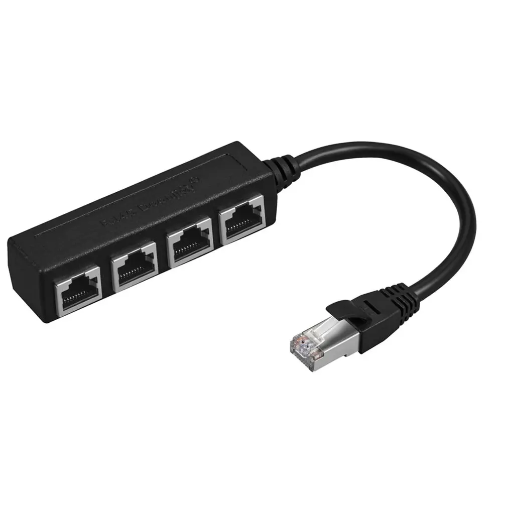

RJ45 1 Male To 4 Female LAN Ethernet Socket 4 Port Splitter Ethernet Cable Networking Extension Plug Cable Adapter Dropshipping