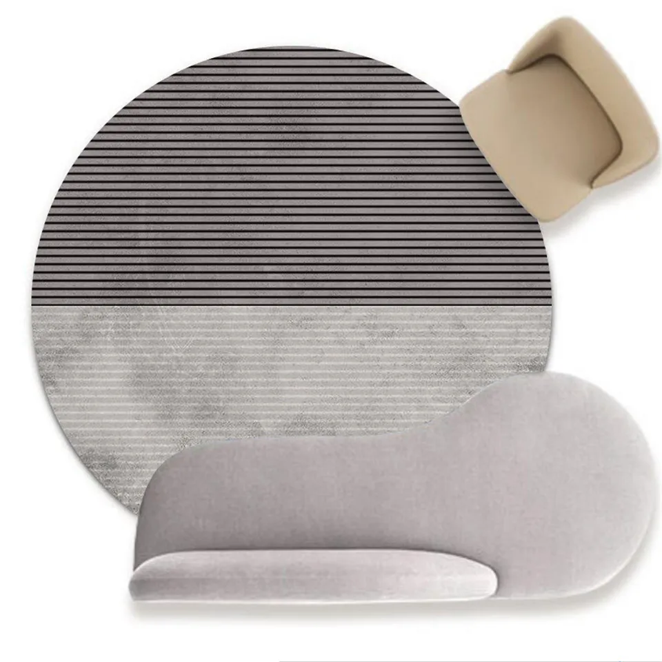 Wishstar черный серый полосатый большой ковер для комнаты круглый детской