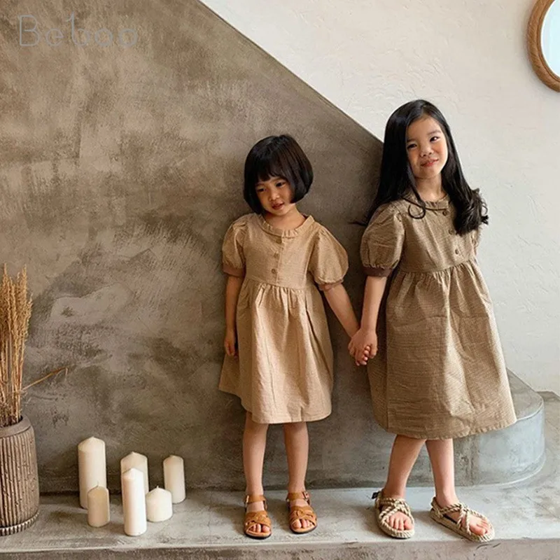 

Детская одежда; Платья для девочек; Модное Хлопковое платье в клетку в Корейском стиле; Детская одежда для От 2 до 6 лет девочек; Новинка 2022 го...