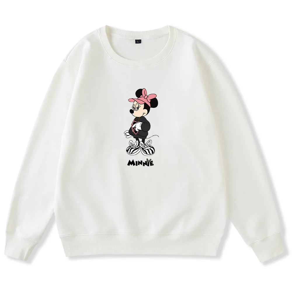 

Disney Fashion Bow Minnie Mouse Letter Cartoon Print Harajuku Couples Unisex Women Sweatshirt Long Sleeve Tops 9 Colors Female