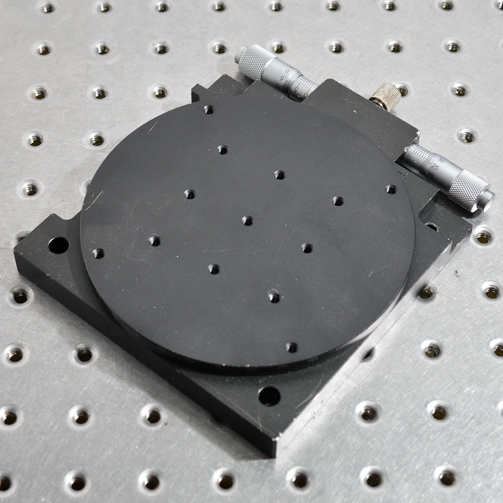 

R-axis manual precision 360-degree rotary displacement fine adjustment angle indexing plate sliding table aluminum 125mm