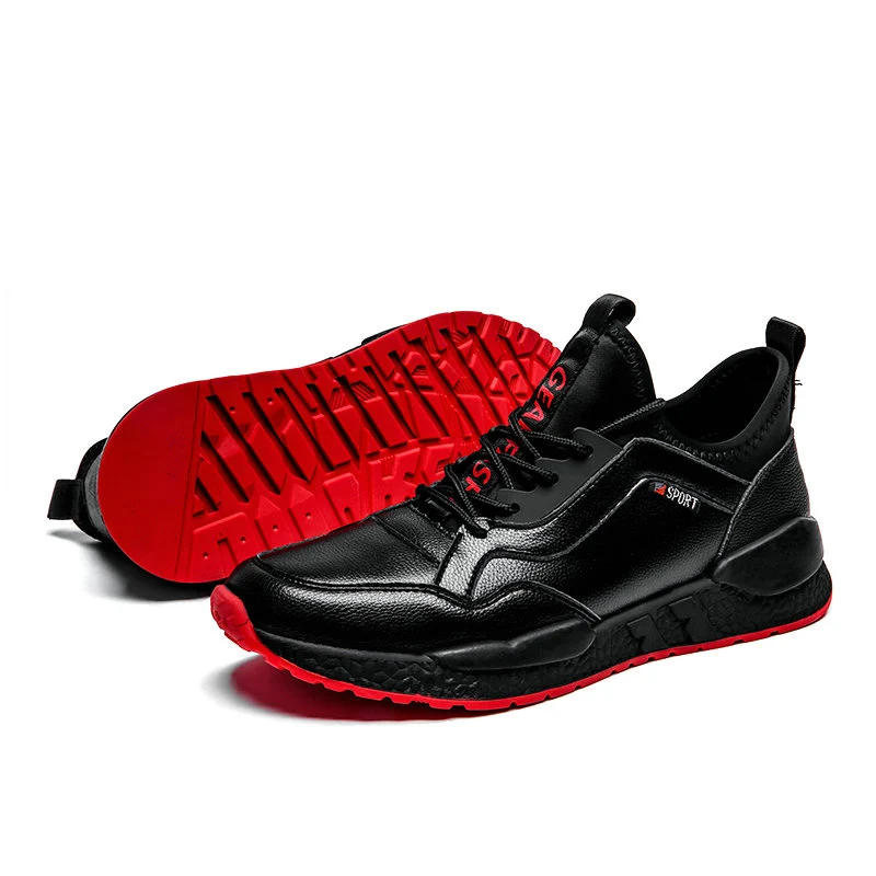 

MAISMODA Men Running Sneakers Outdoor Breathable Jogging Walking Sports Shoes Lace-up High Quality Black YL677