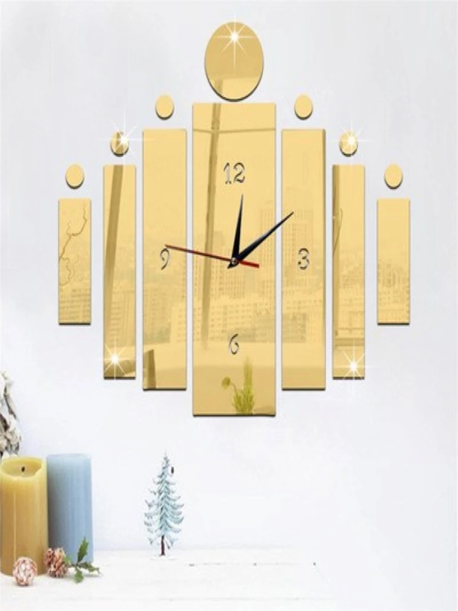 

Creative European Style Wall Clock Home diy3D Three-Dimensional Decorative Clock Acrylic Digital Mirror Wall Sticker