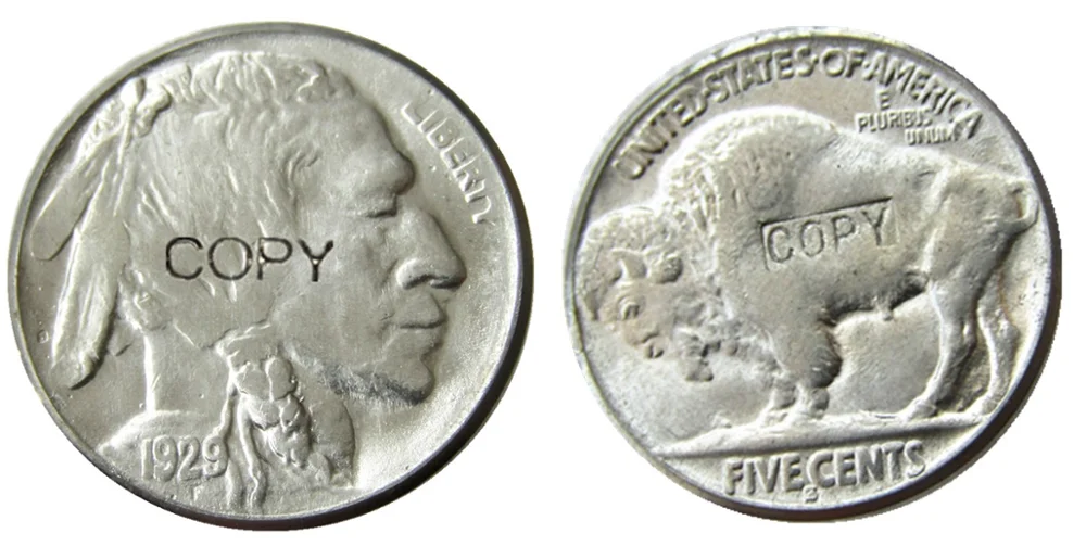 

US 1929S Buffalo Nickel Five Cents Copy Coin